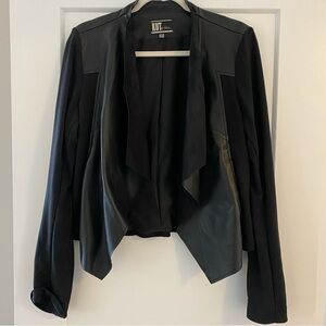 KUT from the KLOTH Faux Leather Drape Front Jacket